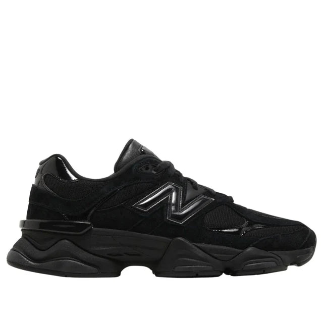 New Balance 9060 Triple Black Suede Patent