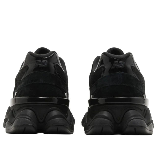 New Balance 9060 Triple Black Suede Patent