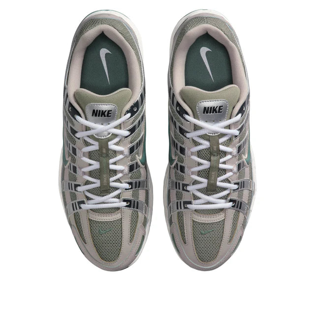 Nike P-6000 Cream II Anthracite Metallic Silver Clay Green.