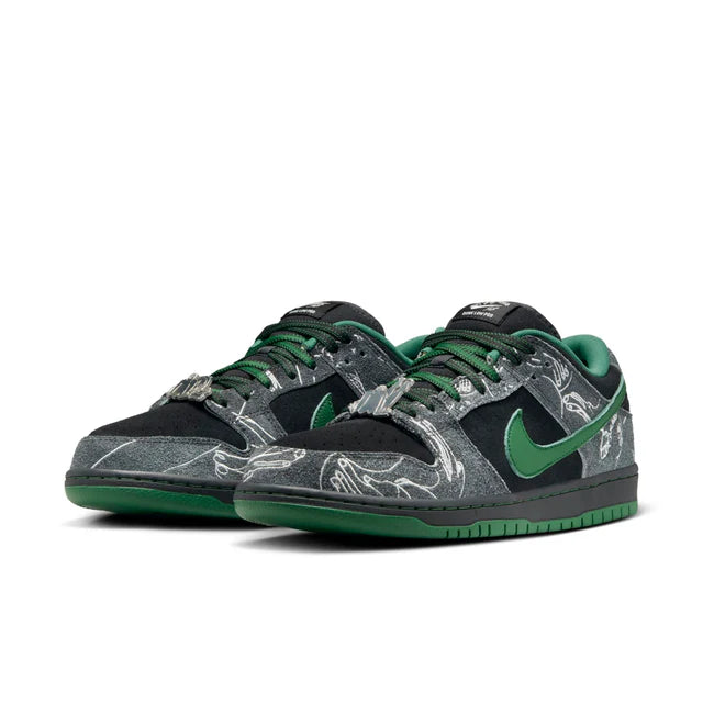 Nike x There Skateboard SB Dunk Low Pro 'Anthracite Gorge Green'