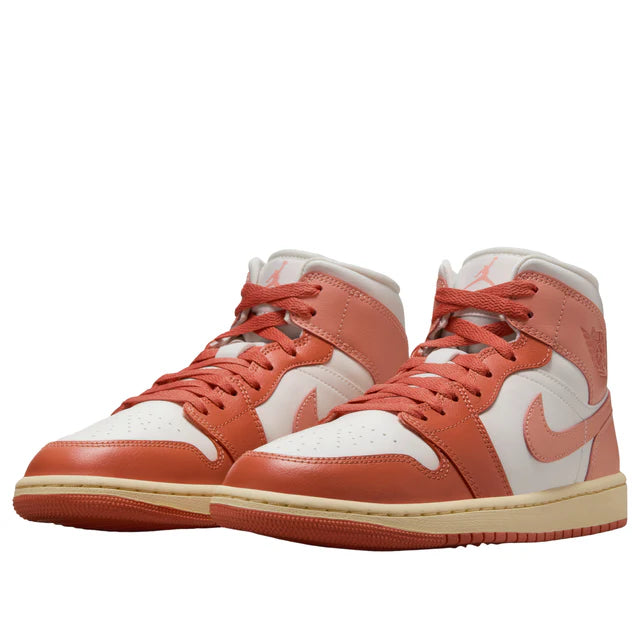 Air Jordan 1 Mid Sail Madder Root Muslin Light Madder Root