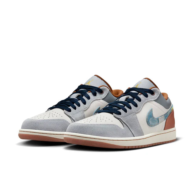 Air Jordan 1 Low SE Phantom Repaired Denim Swoosh
