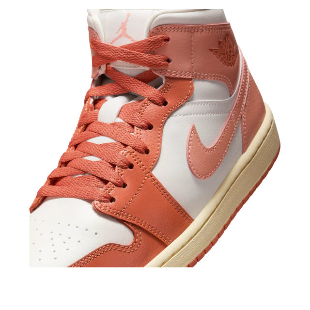 Air Jordan 1 Mid Sail Madder Root Muslin Light Madder Root