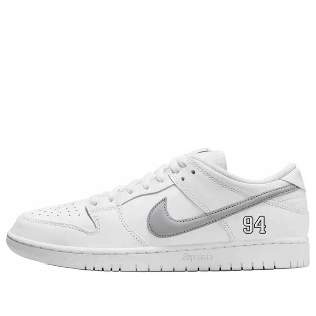 Nike x Supreme SB Dunk Low '94 White Metallic Silver'