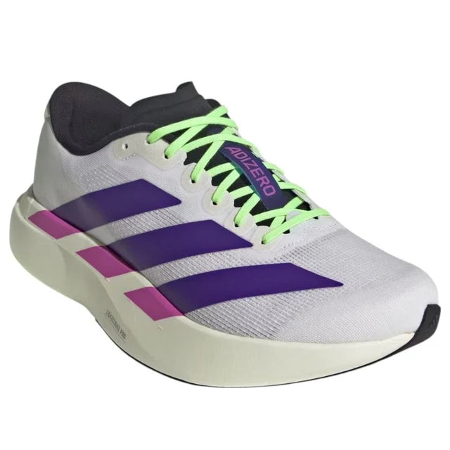 Adidas-Adizero Evo SL 'White Collegiate Purple Lime Burst