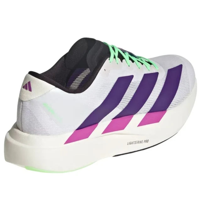 Adidas-Adizero Evo SL 'White Collegiate Purple Lime Burst
