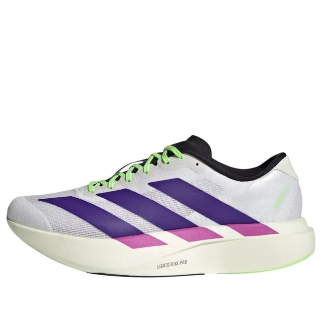 Adidas-Adizero Evo SL 'White Collegiate Purple Lime Burst