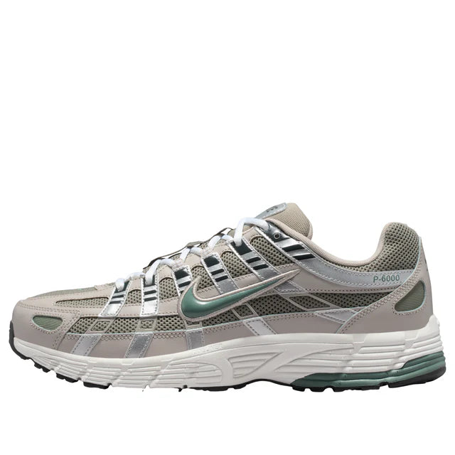 Nike P-6000 Cream II Anthracite Metallic Silver Clay Green.