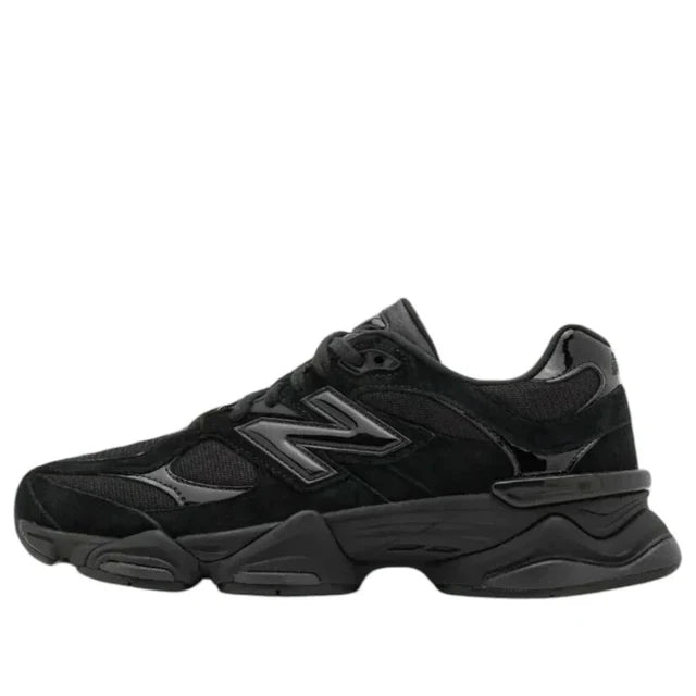 New Balance 9060 Triple Black Suede Patent