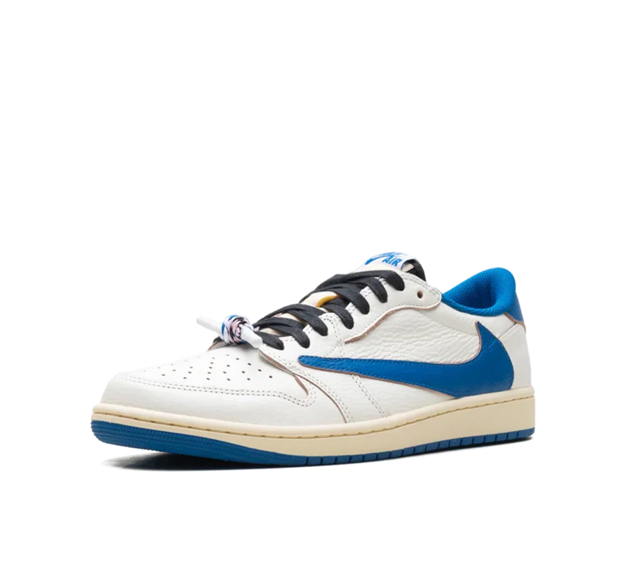 Air Jordan 1 Retro Low x Fragment Design x Travis Scott x 'Sail Black Military Blue'