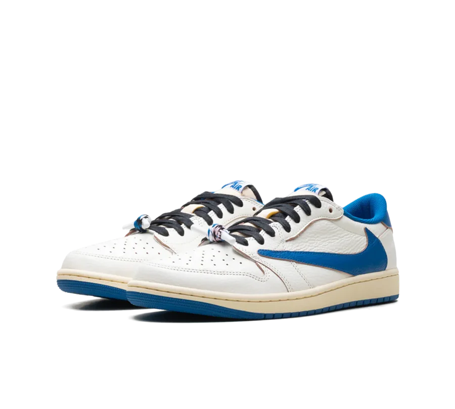 Air Jordan 1 Retro Low x Fragment Design x Travis Scott x 'Sail Black Military Blue'