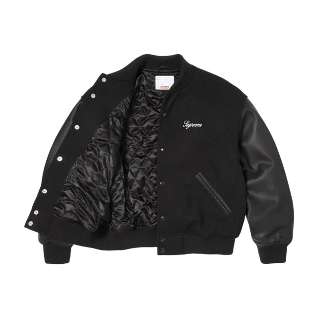 Jaqueta Supreme SS26 Cross Varsity Jacket Black